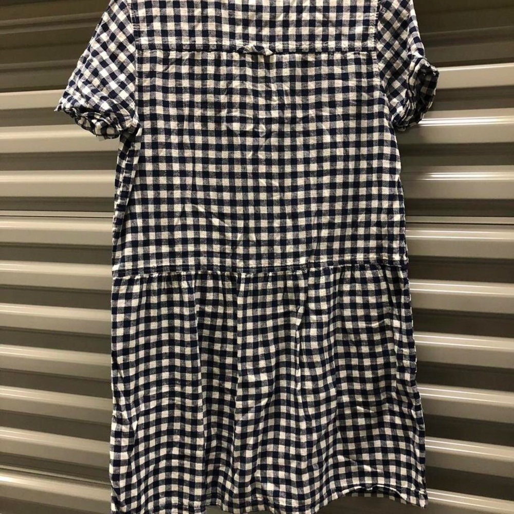 Roots linen cotton blend navy and white gingham dress - Picture 4 of 4